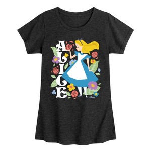 Girls' - Disney - Alice In Wonderland Fitted Short Sleeve Graphic T-Shirt - 1 of 4