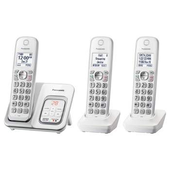 Panasonic Cordless Telephone with Digital Answering Machine 3 Handsets - White (KX-TGD533W)