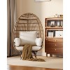 Oversize 360° Swivel Egg Chair, Patio Rotating Rattan Lounge Chair w/Steel Frame and 4 Cushions for Patio, Porch, Backyard, Living Room - 2 of 4