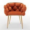 KTMBDW Luxury Modern Upholstered Accent Chair,Retro Leisure Velvet Single Sofa Chair with Golden Metal Legs for Living Room/Bedroom - 3 of 4