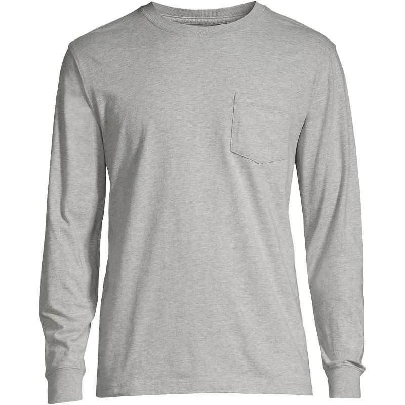 Lands' End Men's Super-T Long Sleeve T-Shirt with Pocket, 2 of 4