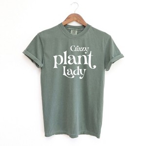 Simply Sage Market Women's Crazy Plant Lady Short Sleeve Garment Dyed Tee - 1 of 2
