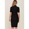 Pinkblush Black Ribbed Mock Neck Fitted Maternity Midi Dress - 3 of 4