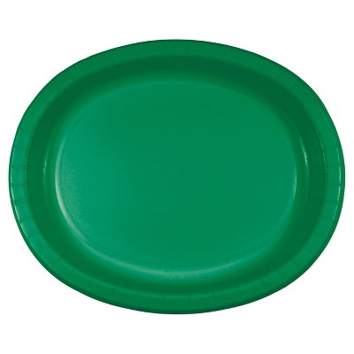 Emerald Green 10" x 12" Oval Platters - 8ct