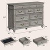 Farmhouse 9 Drawers Dresser for Bedroom, 47" Wide Wood Rustic Chest of 9 Drawers with Metal Handles, Vintage Design - 2 of 4