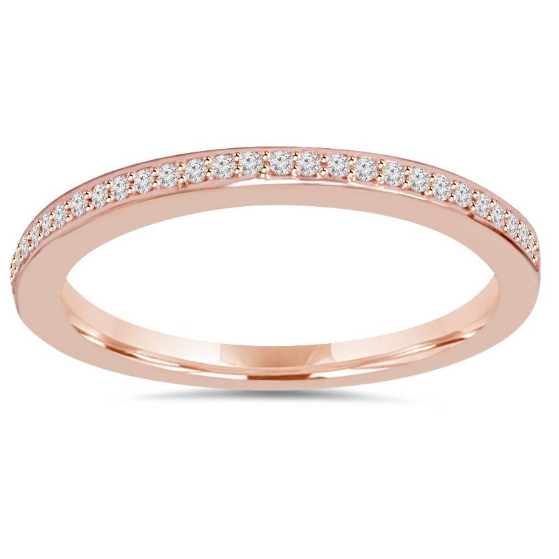 Pompeii3 1/10CT Diamond Wedding Ring 14K Rose Gold, 1 of 4