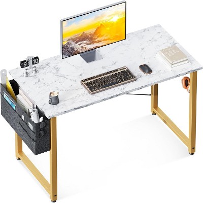 ODK Computer Desk, 40 Inch Small Study Desk, Office Desk with Storage, Work Table with Headphone Hook for Small Space Home Office
