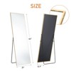 GlasFlength Full Length Mirrors Floor Standing Mirror, Wall Mirror with Stand Aluminum Alloy Thin Frame, Square Gold 64"*13.7"*21" - image 2 of 4