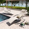 Pellebant Patio Outdoor Rocking Chair Curved Rocker Chaise Lounge Chair with Pillow - 2 of 4
