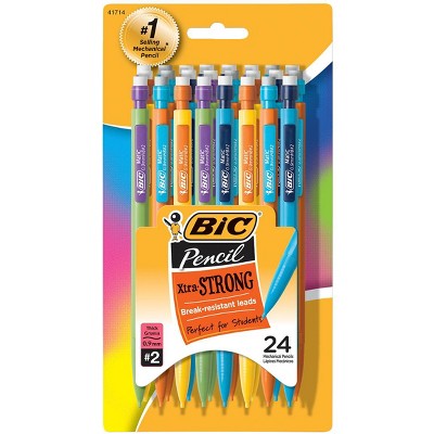 BIC Xtra Strong Mechanical Pencils, 0.9 mm, Assorted Color Barrels, pk of 24