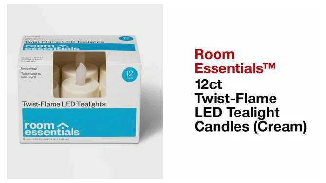 12ct Twist-Flame LED Tealight Candles (Cream) - Room Essentials&#8482;, 2 of 6, play video