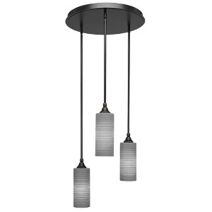 Toltec Lighting Empire 3 - Light Pendant in  Dark Granite with 4" Gray Matrix Shade - 1 of 1