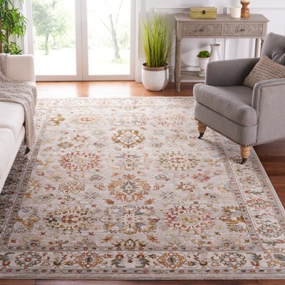 Hamilton Grey and Rust 9' x 12' Stain-Resistant Synthetic Area Rug