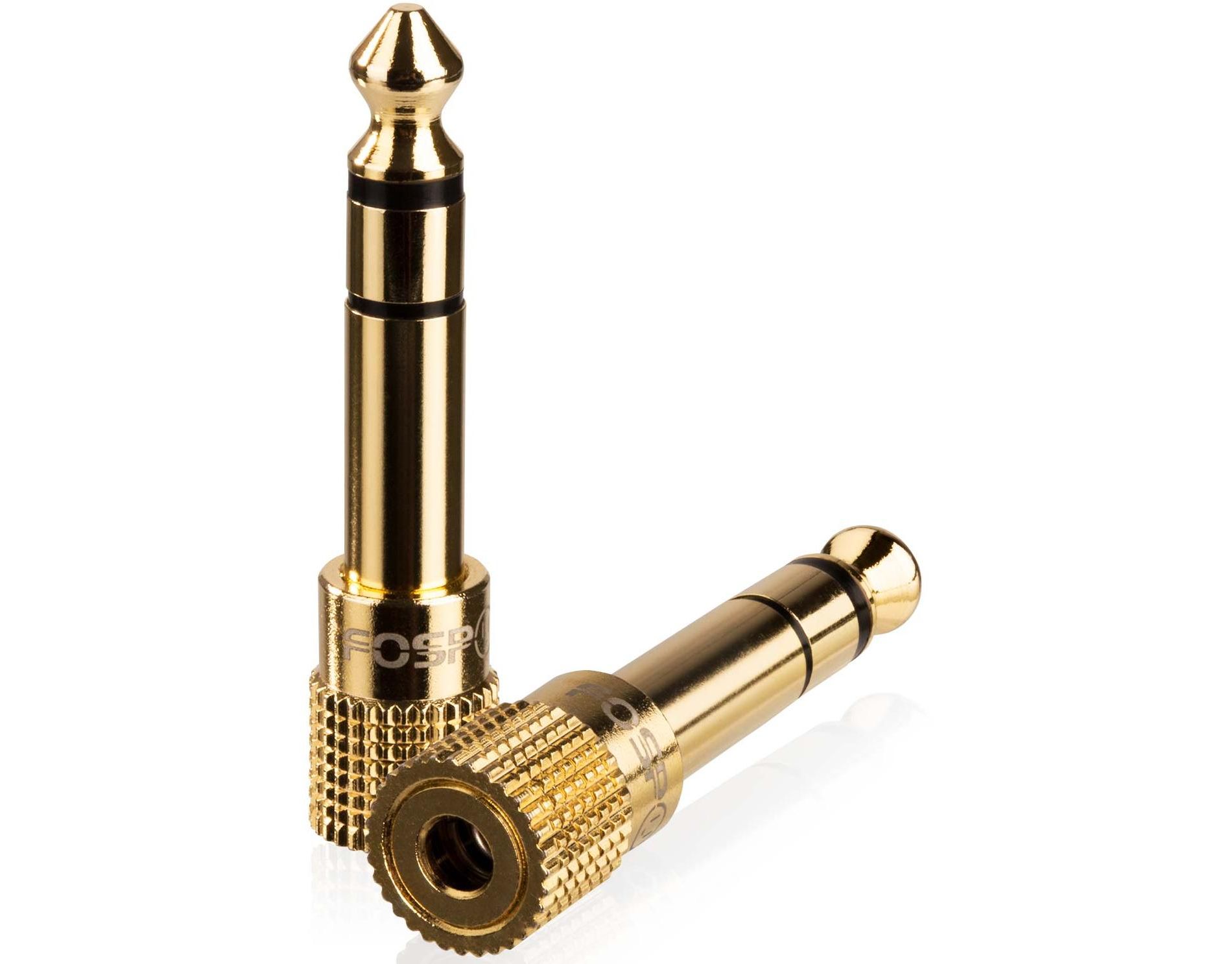 FosPower 6.35mm (1/4 inch) Male to 3.5mm (1/8 inch) Female AUX Audio Adapter, 24K Gold-Plated TRS 3.5mm Adapter, Stereo Audio Headphone Jack Adapter