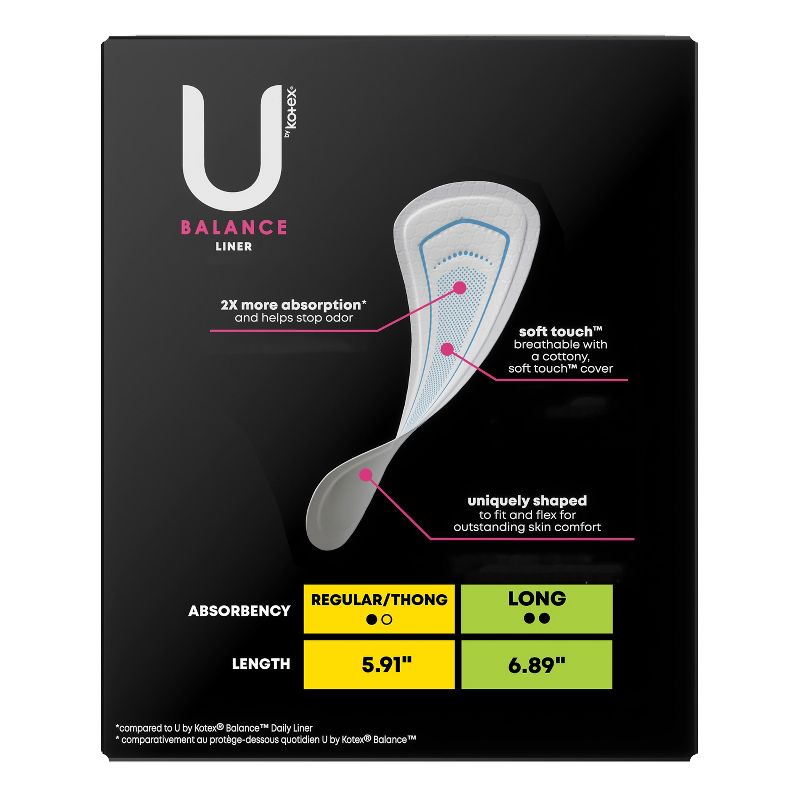 U by Kotex Balance Thin Unscented Panty Liners, 3 of 15