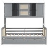 KIGFTSOD Wooden Daybed With Twin Size Trundle, and All-in-One Cabinet and Shelf - 4 of 4