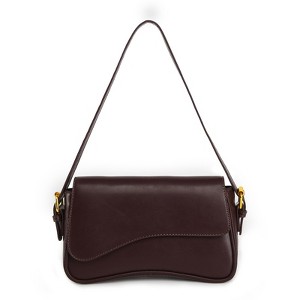 Shoulder Bag for women Clutch Purse Handbag PU Leather Tote Bag with 2 Removable Straps and Zipper Closure Crossbody Bags (A-Coffee Color) - 1 of 4