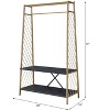 TiramisuBest Natural Oak Hall Tree: Multistorage Marvel with 1 Mirror and Adjustable Legs for Customized Functionality! - 3 of 4