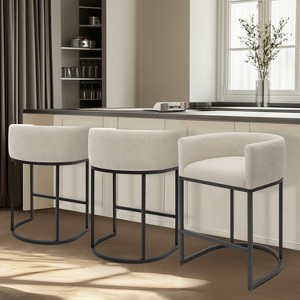 Vatros Upholstered Counter Stool with Metal Frame - 1 of 4