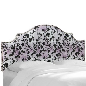 Twin Milo Nail Button Notched Headboard Lavender Floral - Cloth & Co., Purple Floral