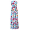Coolmee Women's Summer Floral Dress Casual Sexy Strapless Party Wedding Guest Beach Formal Maxi Dress - 3 of 4
