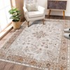 Foldable Flower Printed Victoria Area Rug, Chenille Polyester, Washable, Non-Slip, Kid & Pet Friendly for Hallway & Kitchen - 3 of 4