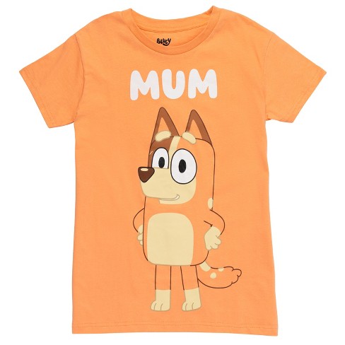 Bluey Mom Womens Graphic T-Shirt Chilli Small, Women's, Orange