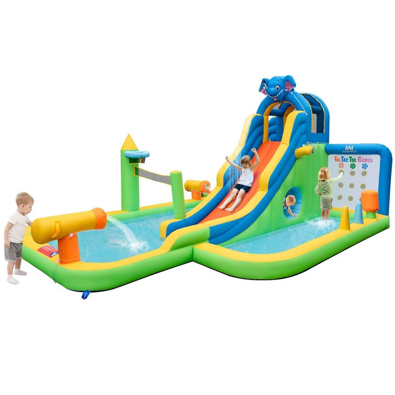 Costway Inflatable Water Slide Giant Splash Pool for Kids Backyard Fun, 1 of 11