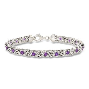 Ross-Simons 1.80 ct. t.w. Amethyst Byzantine Bracelet in Sterling