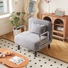 TiramisuBest 31.5¡å Convertible Sofa Bed Chair, Tri-Fold Sleeper Couch with Adjustable Backrest & Pillow, Light Gray Velvet Futon for Home & Office - 2 of 4