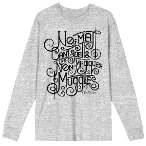 Fantastic Beasts Crimes Of Grindelwald Beast Spells Men's Gray Heather T-Shirt - 1 of 1