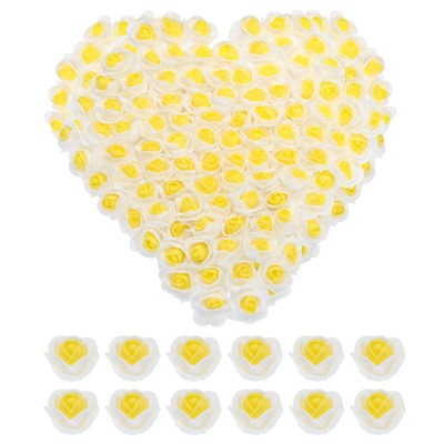 Unique Bargains Wedding Decor PE Mini Faux Artificial Rose Flower Heads 1.38 Inch Dia 250 Pcs
