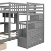 NicBex Full over Twin Bunk Bed with Desk Wood Bed Frame with 5 Drawers, Shelves, Stairs and Full Length Guardrail, No Box Spring Required - 4 of 4