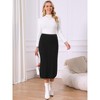 INSPIRE CHIC Women's Ribbed Elastic High Waist Stretchy Pencil Casual Sweater Midi Skirt - 3 of 4