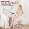 COMHOMA Vanity Chair with Back, Velvet Desk Chair Gift for Girls, Small Office Chair with Wheels, Stylish Bedroom and Living Room - 4 of 4