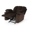 Sapphtopaz Modern Manual Recliner Chair Accent Chair Push Back Upholstered Chair with 2 Cup Holders Recliner Chair for Bedroom, Living Room - 3 of 4