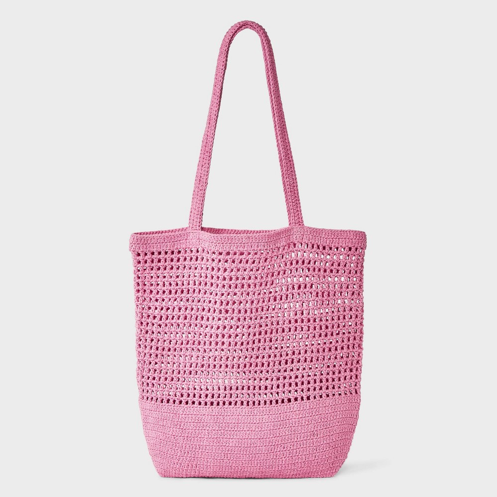 Photos - Women Bag Netted Crochet Tote Bag - Shade & Shore™ Pink