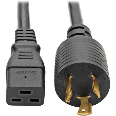 Tripp Lite 12ft Power Cord Extension Cable L6-20P to C19 for PDU/UPS Heavy Duty 20A 12 AWG 12' - 12AWG (IEC-320-C19 to NEMA L6-20P) 12-ft.