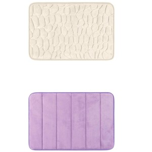 Unique Bargains 2Pcs Non Slip Absorbent Thick Soft Quick Dry Bathroom Bath Rugs - 1 of 4