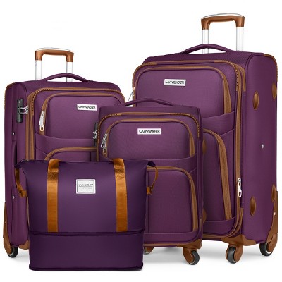 5 Piece Softside Luggage Set with TSA Lock and Spinner Wheels, Lightweight Expandable Suitcases for Family Travel – Cuddlewood