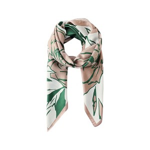 Anna-Kaci Women's Floral Print Square Scarf with Silky Fabric Lightweight Accessory for Layering and Styling - 1 of 4