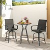 Tangkula Outdoor Swivel Bar Stool Set of 4 w/Breathable Fabric and Heavy Duty Metal Frame - 4 of 4