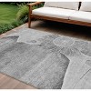 Gray Silver And Charcoal Floral Washable Indoor Outdoor Area Rug - 2 of 4
