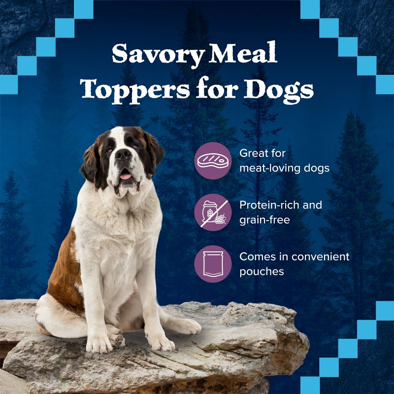 Blue Buffalo Wilderness Trail Toppers Wild Cuts High Protein Natural Wet Dog Food Chunky Beef Bites in Hearty Gravy - 3oz, 5 of 10