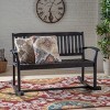 Outdoor 2-Seater Rocking Loveseat with Slatted Back and Arms,Acacia Wood Porch Bench for Relaxing-Cuddlewood - 2 of 4