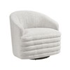 Contemporary Swivel Accent Chair Beige Chenille Upholstered Foam Cushioned Seat Solid Wood Luxury Home Furniture 1pc - 2 of 4