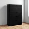 Mshliw 5 Drawer Dresser and Storage Chest, Clothes Organizer Cabinet with Metal Glides and Curved Cutout Handles for Bedroom or Living Room - 2 of 4