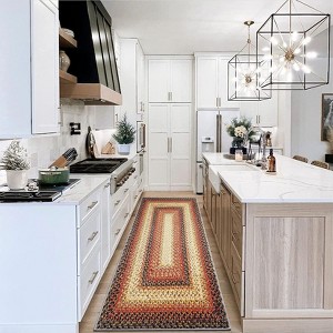 Washable Modern Braided Printed Rug Non Slip Low Pile Rug Soft Contemporary Throw Floor Cover Foldable Indoor Carpet for Living Room Bedroom - 1 of 4