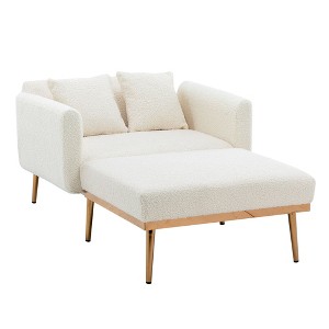 NicBex Teddy Velvet Accent Chair,Upholstered Living Room Chairs with Adjustable Mid-Height Backrest,Cozy Armchair,Accent Chairs for Living Room - 1 of 4