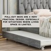 Vynxaria gray queen size trundle pull out drawers storage upholstered bed - 4 of 4